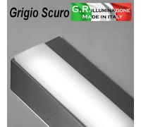 APPLIQUE LED MODERNA 2 LUCI GRIGIO SCURO INTERNO ESTERNO LAMPADA DA PARETE Box [EEK: A++]