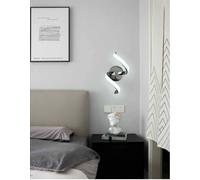 applique led moderno lampada da parete a muro illuminazione interno 9w argento