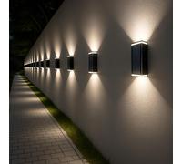 Applique led pannello solare segnapassi luce bianca calda naturale lampada 3 cct