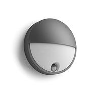 Applique LED Philips Capricorn, Lampada da Esterno, 5,5 W, 700 lm, Luce Bianca Calda 2.700 K, Resistente a Intemperie IP44, Sensore di Movimento IR,LED Integrato, Durevole,Alluminio, Grigio Antracite