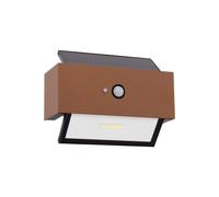 Applique LED Solare Corten Rettangolare con Sensore di Movimento Colore Bianco Naturale 4.000K