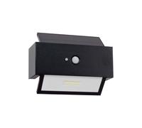 Applique LED Solare Nera Rettangolare con Sensore di Movimento Colore Bianco Naturale 4.000K