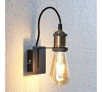 Applique Lindby Aurella, altezza 16 cm, ottone antico, metallo LINDBY