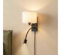 Applique Lindby Florens, nera, lampada a LED da lettura, 23,5 cm LINDBY