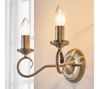 Applique Lindby Marnia, ottone antico, a 2 luci, 27 cm, E14 LINDBY