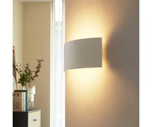 Applique Lindby Naike, bianco, gesso, altezza 15 cm LINDBY