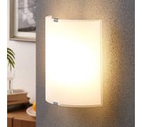 Applique Lindby Phil, bianco, vetro, altezza 21 cm LINDBY