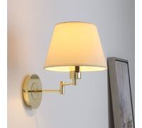 Applique Lindby Pola, 30 cm, ottone, orientabile, tessuto LINDBY