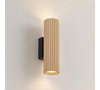 Applique Lindby Stralino, a 2 luci, altezza 22 cm, in legno LINDBY