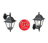 Devil applique up & down mini e27 resina nero Sovil