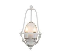 Applique Metallo Rustico H:41,8 CM Bianco Antico E14 2-flammig Wandleuchte