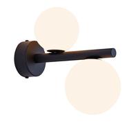 Applique Metallo Vetro G9 Nero Bianco 2-flmg Sfere Wandleuchte Pavimento Salone