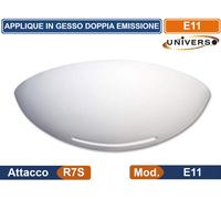 APPLIQUE MEZZA LUNA IN GESSO VERICIABILE CON DOPPIA EMISSIONE LUMINOSA 50W R7S