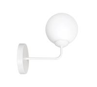 Applique Moderna 1 Luce Nezha In Acciaio Bianco E Sfera In Vetro Opale [EEK: A++]