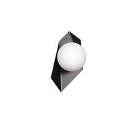Applique Moderna 1 Luce Parvati In Acciaio Nero E Sfera Vetro Opalino [EEK: A++]