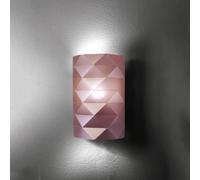 Applique Moderna 1 Luce Prisma In Polilux Rosa Metallico Made In Italy
