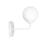 Applique Moderna 1 Luce Susanoo In Acciaio Bianco E Vetro A Sfera Bianco [EEK: A++]