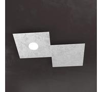 ECCENTRIC APPLIQUE-PLAFONIERA 1 LUCE + 1 DECORATIVO FOGLIA ARGENTO 1156-1L1D-FA