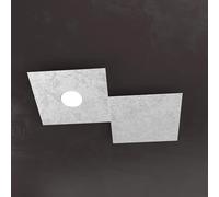 ECCENTRIC APPLIQUE-PLAFONIERA 1 LUCE + 1 DECORATIVO FOGLIA ARGENTO 1156-1L1D-FA