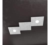 ECCENTRIC APPLIQUE-PLAFONIERA 2 LUCI + 1 DECORATIVO FOGLIA ARGENTO 1156-2L1D-FA