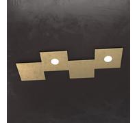 ECCENTRIC APPLIQUE-PLAFONIERA 2 LUCI + 2 DECORATIVO FOGLIA ORO 1156-2L2D-FO