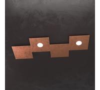 ECCENTRIC APPLIQUE-PLAFONIERA 2 LUCI + 2 DECORATIVO FOGLIA RAME 1156-2L2D-FR