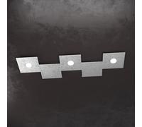 ECCENTRIC APPLIQUE-PLAFONIERA 3 LUCI + 2 DECORATIVO FOGLIA ARGENTO 1156-3L2D-FA