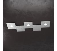 ECCENTRIC APPLIQUE-PLAFONIERA 3 LUCI + 2 DECORATIVO FOGLIA ARGENTO 1156-3L2D-FA