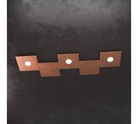 ECCENTRIC APPLIQUE-PLAFONIERA 3 LUCI + 2 DECORATIVO FOGLIA RAME 1156-3L2D-FR