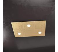ECCENTRIC APPLIQUE-PLAFONIERA 3 LUCI + 3 DECORATIVO FOGLIA ORO 1156-3L3D-FO
