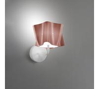 Applique Moderna A 1 Luce Folio In Polilux Rosa Metallico Made In Italy