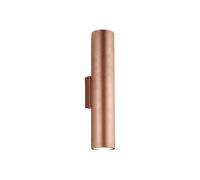 Applique in Ferro Laccato Nero con Decorazione Rame Antico Dag 30x8x6 cm, Colore Rame, Illuminazione GU10 - 35 Watt Max