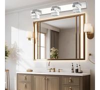 Applique Moderna a Colonna a LED, Paralume Quadrato in Vetro Trasparente, Applique in Stile Industriale da 9 W, Faro per Specchio da Bagno, Adatta per Sala da Pranzo e Bagno