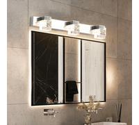 Applique Moderna a Colonna a LED, Paralume Quadrato in Vetro Trasparente, Applique in Stile Industriale da 9 W, Faro per Specchio da Bagno, Adatta per Sala da Pranzo e Bagno