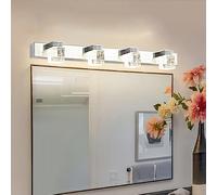 Applique Moderna a Colonna a LED, Paralume Quadrato in Vetro Trasparente, Applique in Stile Industriale da 9 W, Faro per Specchio da Bagno, Adatta per Sala da Pranzo e Bagno