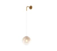 APPLIQUE OTTONE SAT. 1 LUCE VETRO AMBRA 1194OS-A-AM