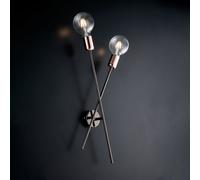 Applique Moderna Bloom Metallo Cromo Nero Rame 2 Luci E27 [EEK: A++]