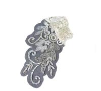 Applique moderna con ricamo di perline in rete, accessorio di abbigliamento in pizzo(Leaf style left)