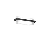 Applique Industrial-Minimal Cross Metallo Nero Vetro Bianco 2 Luci E27 44Cm [EEK: A++]