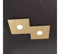 ECCENTRIC APPLIQUE-PLAFONIERA 2 LUCI FOGLIA ORO 1156-2L-FO