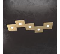 ECCENTRIC APPLIQUE-PLAFONIERA 5 LUCI FOGLIA ORO 1156-5L-FO