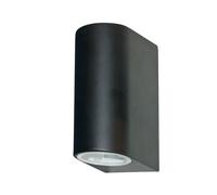 Applique Moderna Eiffel Alluminio Nero Vetro 2 Luci Gu10