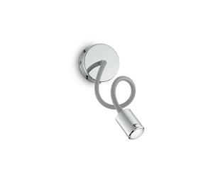 Applique Moderna Focus-1 Metallo Cromo Led 4W 3000K Luce Calda