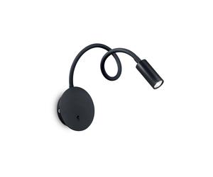 Applique Moderna Focus-2 Metallo Nero Led 3,5W 3000K Luce Calda