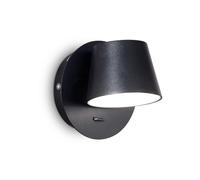 IDEAL LUX Applique moderna Gim AP1 Alluminio Nero LED 6W 3000K Luce calda