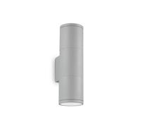 Applique Moderna Gun Alluminio Grigio 2 Luci Gu10