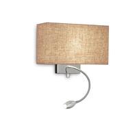 Applique Moderna Hotel Metallo Canvas 2 Luci E27+Led 1,5W
