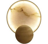 Applique moderna in oro con paralume in marmo - Luce LED con finitura in ottone for camera da letto, bagno, soggiorno e hotel