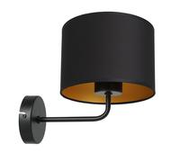 Applique Moderna In Tessuto Nero E Oro E27 Per Camera Da Letto E Soggiorno