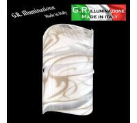 APPLIQUE MODERNA IN VETRO 1 LUCE D. BIANCO TORTORA LAMPADA DA PARETE BAGNO Layla